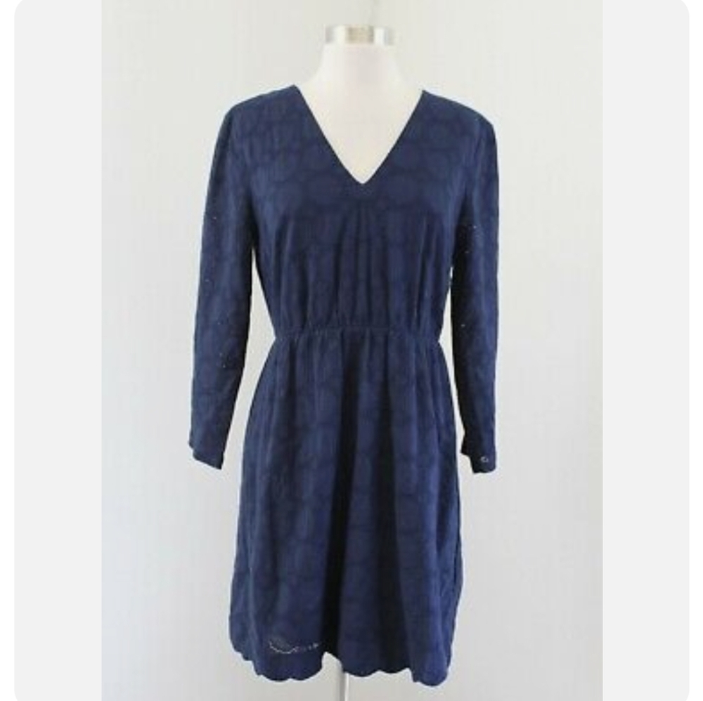 J. Crew Eyelet Circle Green Dress H8471